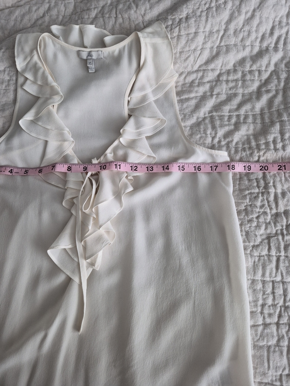 Joie Kay Ruffled Ivory Racerback Tank - Picture 7 of 9